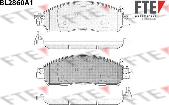 FTE BL2860A1 - Тормозные колодки, дисковые, комплект autospares.lv