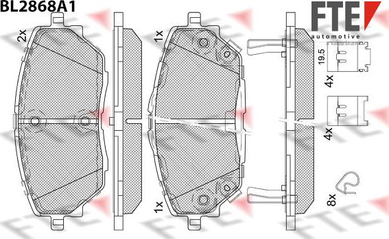 FTE BL2868A1 - Тормозные колодки, дисковые, комплект autospares.lv