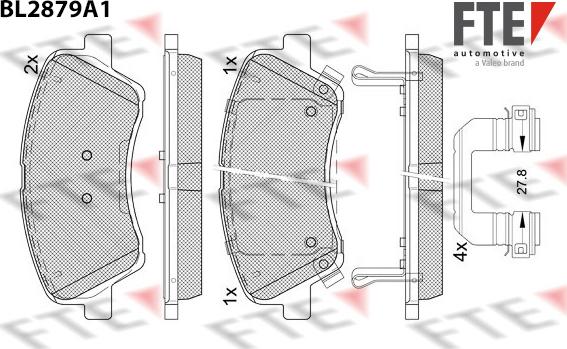 FTE 9011119 - Тормозные колодки, дисковые, комплект autospares.lv