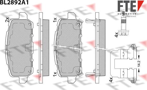 FTE BL2892A1 - Тормозные колодки, дисковые, комплект autospares.lv