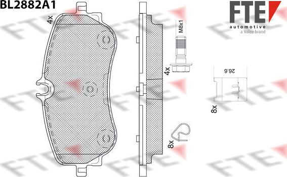 FTE BL2882A1 - Тормозные колодки, дисковые, комплект autospares.lv