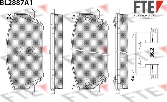 FTE 9011127 - Тормозные колодки, дисковые, комплект autospares.lv