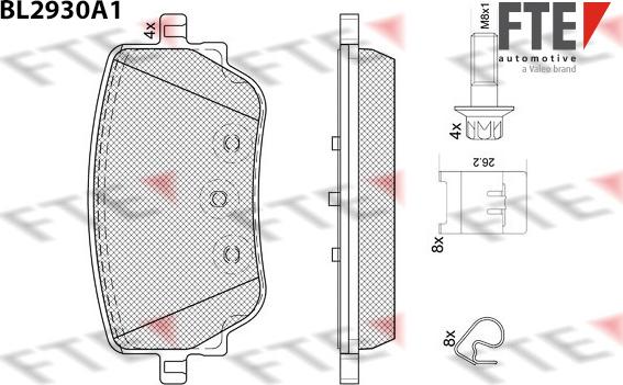 FTE 9011174 - Тормозные колодки, дисковые, комплект autospares.lv