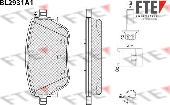 FTE BL2931A1 - Тормозные колодки, дисковые, комплект autospares.lv