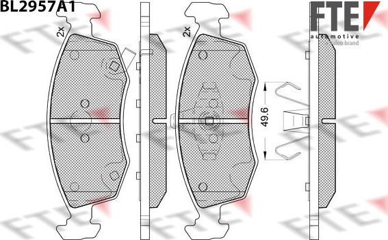 FTE BL2957A1 - Тормозные колодки, дисковые, комплект autospares.lv