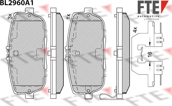 FTE BL2960A1 - Тормозные колодки, дисковые, комплект autospares.lv