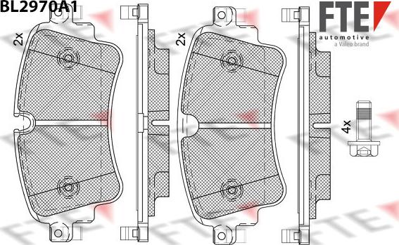 FTE 9011214 - Тормозные колодки, дисковые, комплект autospares.lv