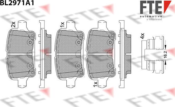 FTE 9011216 - Тормозные колодки, дисковые, комплект autospares.lv