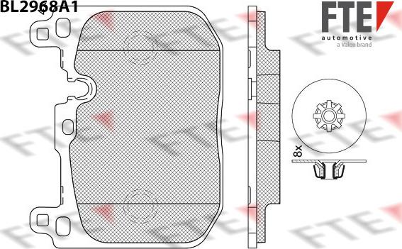 FTE 9011212 - Тормозные колодки, дисковые, комплект autospares.lv