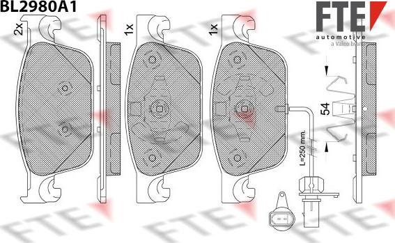 FTE BL2980A1 - Тормозные колодки, дисковые, комплект autospares.lv