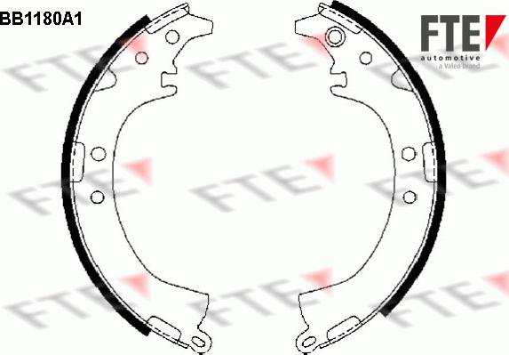 FTE 9100042 - Комплект тормозных колодок, барабанные autospares.lv