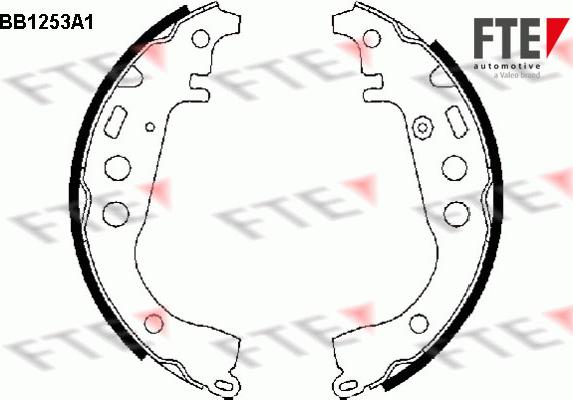 FTE 9100053 - Комплект тормозных колодок, барабанные autospares.lv