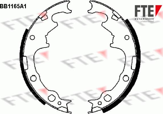 FTE 9100034 - Комплект тормозных колодок, барабанные autospares.lv