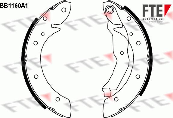 FTE 9100032 - Комплект тормозных колодок, барабанные autospares.lv