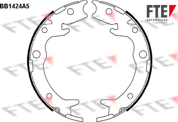 FTE 9100152 - Комплект тормозов, ручник, парковка autospares.lv