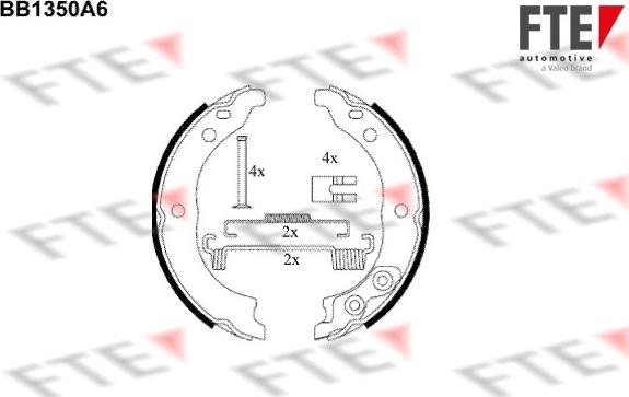 FTE BB1350A6 - Комплект тормозов, ручник, парковка autospares.lv