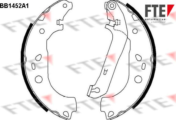 FTE 9100174 - Комплект тормозных колодок, барабанные autospares.lv