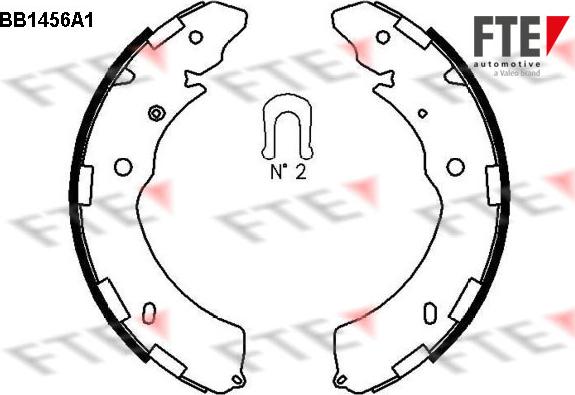 FTE 9100175 - Комплект тормозных колодок, барабанные autospares.lv