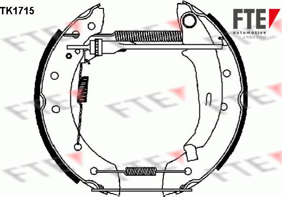 FTE TK1715 - Комплект тормозных колодок, барабанные autospares.lv