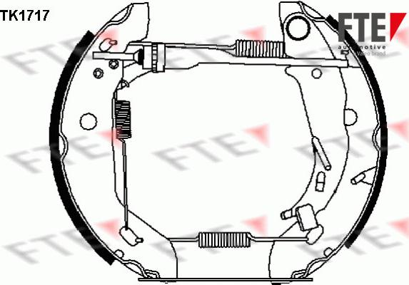 FTE TK1717 - Комплект тормозных колодок, барабанные autospares.lv