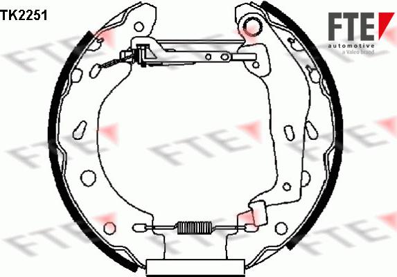 FTE TK2251 - Комплект тормозных колодок, барабанные autospares.lv