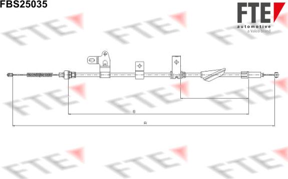FTE 9250624 - Тросик, cтояночный тормоз autospares.lv