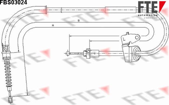 FTE FBS03024 - Тросик, cтояночный тормоз autospares.lv