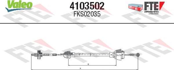 FTE 4103502 - Трос, управление сцеплением autospares.lv