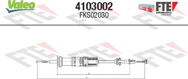 FTE 4103002 - Трос, управление сцеплением autospares.lv