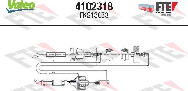 FTE 4102318 - Трос, управление сцеплением autospares.lv