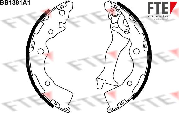 FTE BB1381A1 - Комплект тормозных колодок, барабанные autospares.lv