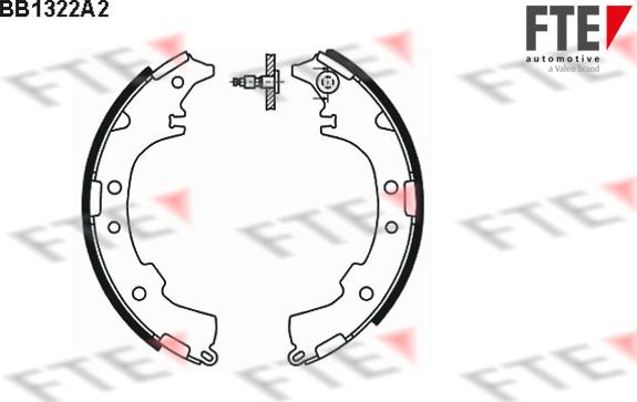 FTE BB1322A2 - Комплект тормозных колодок, барабанные autospares.lv