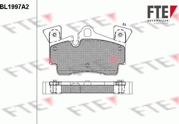 FTE BL1997A2 - Тормозные колодки, дисковые, комплект autospares.lv