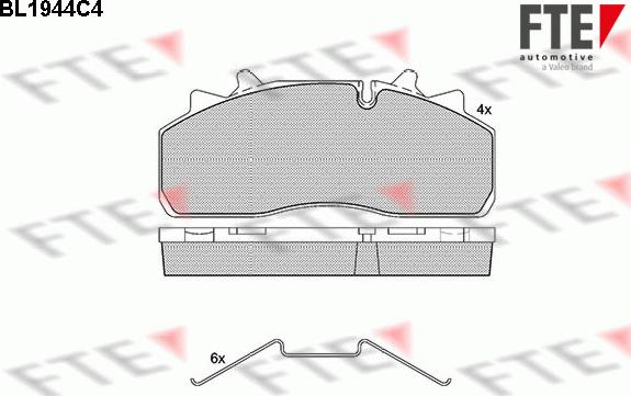 FTE BL1944C4 - Тормозные колодки, дисковые, комплект autospares.lv