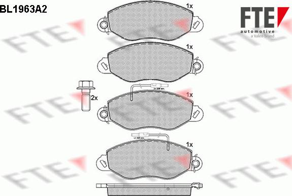 FTE BL1963A2 - Тормозные колодки, дисковые, комплект autospares.lv