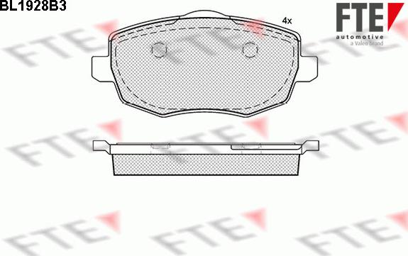 FTE BL1928B3 - Тормозные колодки, дисковые, комплект autospares.lv