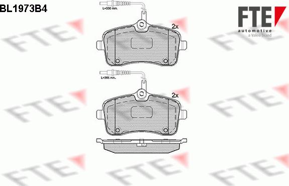 FTE BL1973B4 - Тормозные колодки, дисковые, комплект autospares.lv