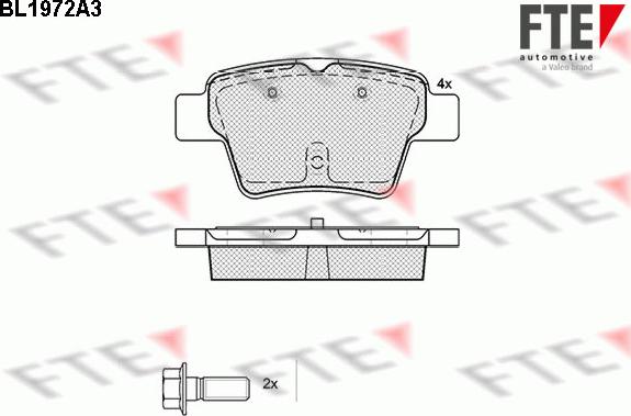 FTE BL1972A3 - Тормозные колодки, дисковые, комплект autospares.lv