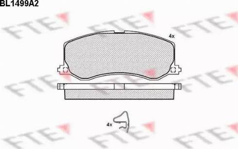 FTE BL1499A2 - Тормозные колодки, дисковые, комплект autospares.lv