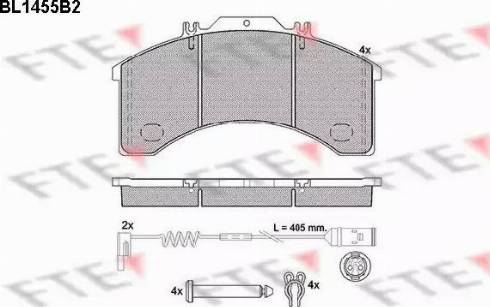 FTE BL1455B2 - Тормозные колодки, дисковые, комплект autospares.lv