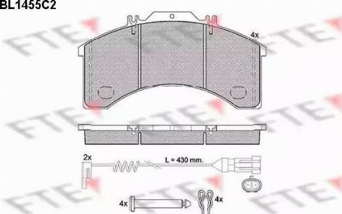 FTE BL1455C2 - Тормозные колодки, дисковые, комплект autospares.lv