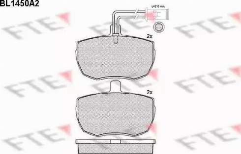 FTE BL1450A2 - Тормозные колодки, дисковые, комплект autospares.lv