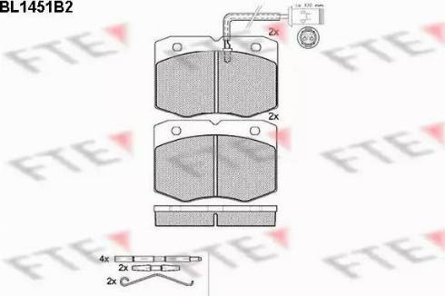 FTE BL1451B2 - Тормозные колодки, дисковые, комплект autospares.lv