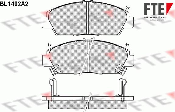 FTE BL1402A2 - Тормозные колодки, дисковые, комплект autospares.lv