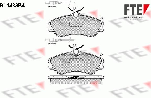 FTE BL1483B4 - Тормозные колодки, дисковые, комплект autospares.lv