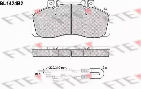 FTE BL1424B2 - Тормозные колодки, дисковые, комплект autospares.lv