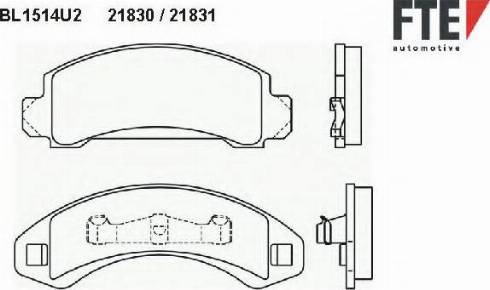 FTE BL1514U2 - Тормозные колодки, дисковые, комплект autospares.lv