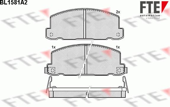 FTE BL1581A2 - Тормозные колодки, дисковые, комплект autospares.lv