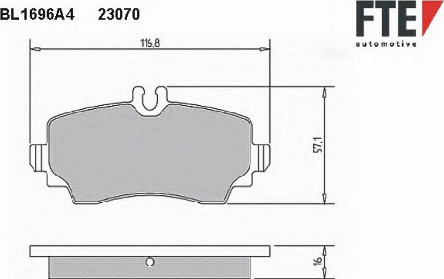 FTE BL1696A4 - Тормозные колодки, дисковые, комплект autospares.lv