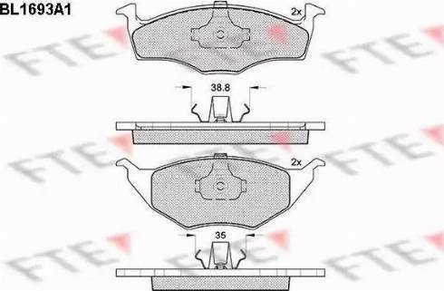 FTE BL1693A1 - Тормозные колодки, дисковые, комплект autospares.lv